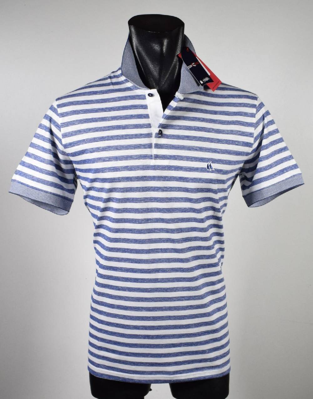 Vela Blu Polo in cotone e lino velablu a righe azzurro Offerta