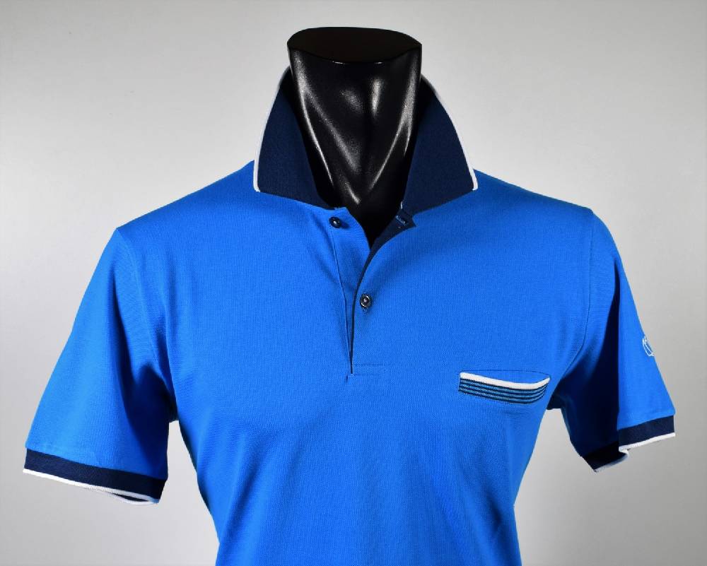 Vela Blu Polo vela blu in filo di scozia turchese modern fit Outlet