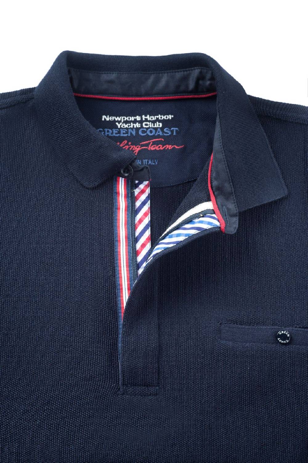 Green Coast Polo blu green coast modern fit filato nautico idrorepellente Hotsell