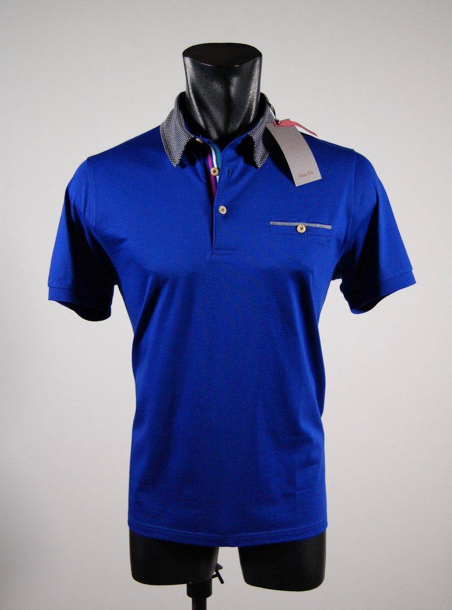 Bramante Polo maniche corte slim fit bramante con collo camicia Sconto di tempo limitato