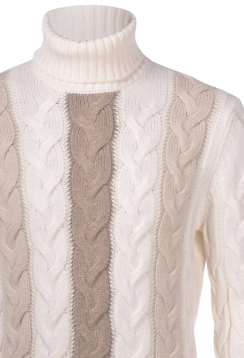 Gran Sasso Maglione a dolcevita gran sasso beige in pura lana air wool Vendita calda