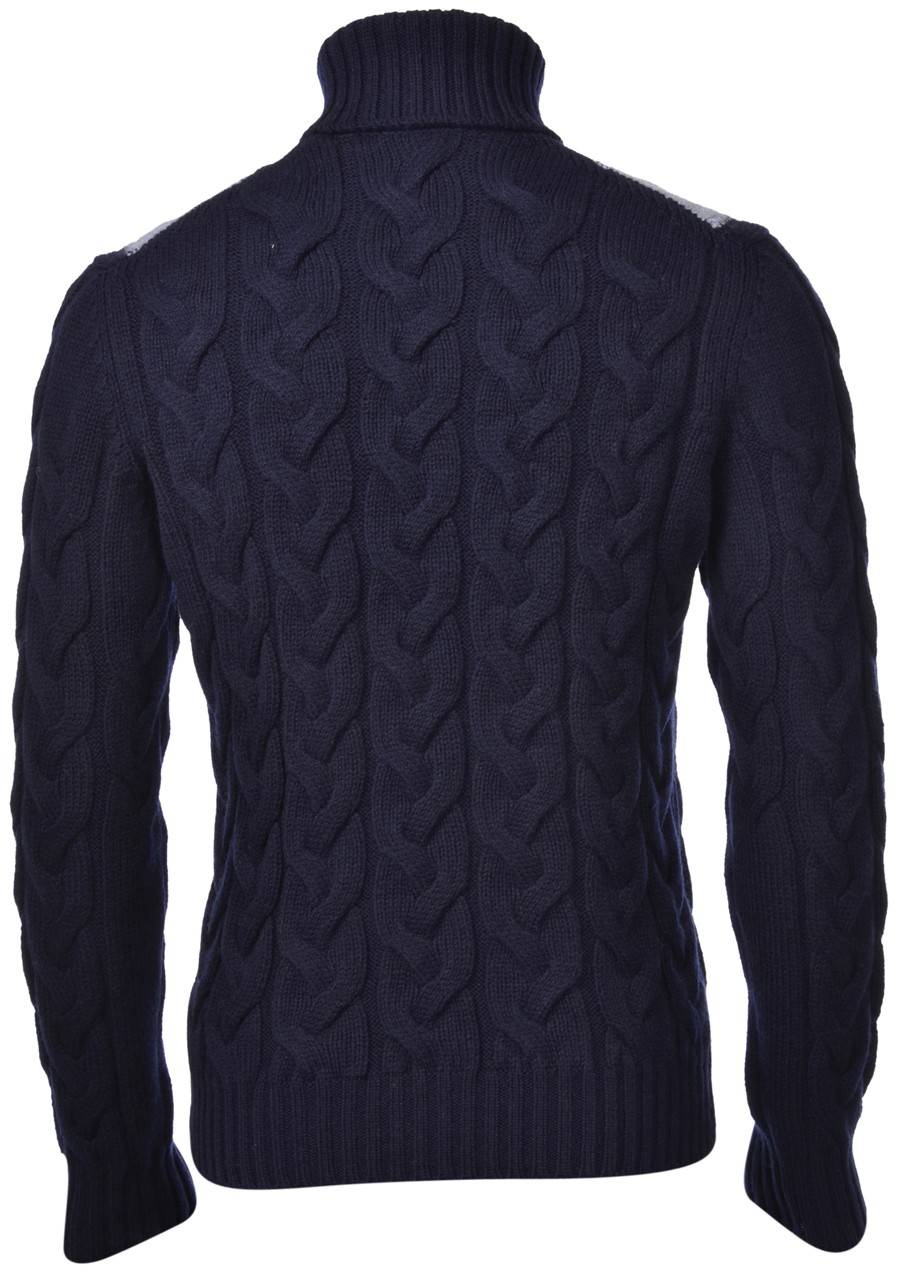 Gran Sasso Maglione a dolcevita gran sasso blu in pura lana air wool Offerta migliore