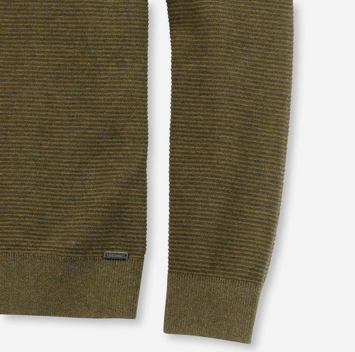 Olymp Maglione girocollo olymp verde oliva in cotone bio modern fit Offerta temporanea