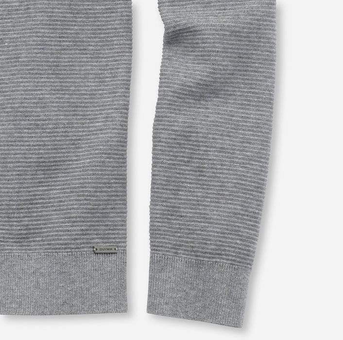 Olymp Maglione girocollo olymp grigio in cotone bio modern fit Offerte esclusive