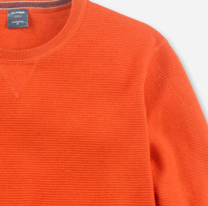 Olymp Maglione girocollo olymp arancio in cotone bio modern fit Grandi sconti