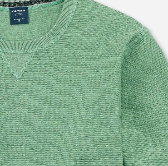 Olymp Maglione girocollo olymp verde chiaro in cotone bio modern fit Bestseller