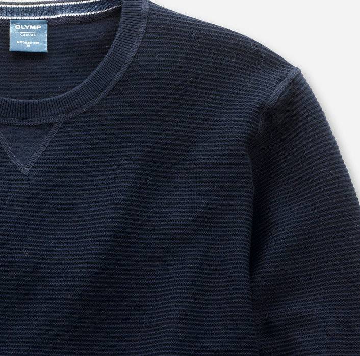 Olymp Maglione girocollo olymp blu in cotone bio modern fit Offerte stagionali