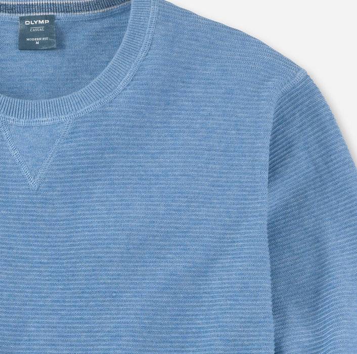 Olymp Maglione girocollo olymp celeste in cotone bio modern fit Liquidazione