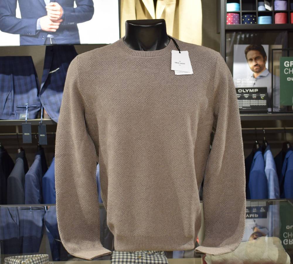 Gran Sasso Maglione girocollo gran sasso beige lana merinos extrafine Ritorno libero