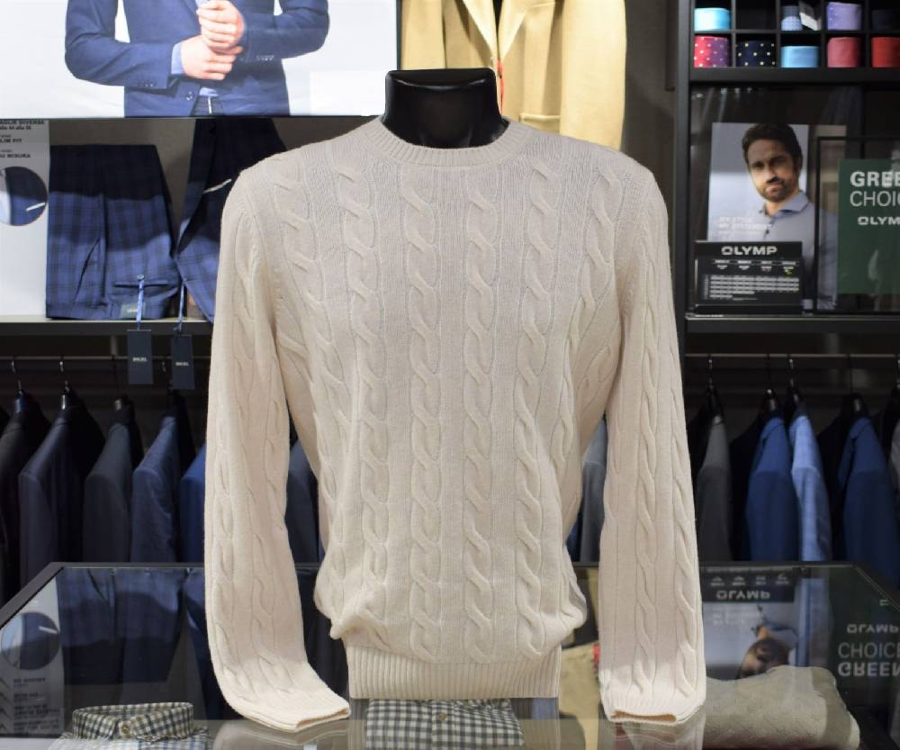 Gran Sasso Maglione gran sasso panna a trecce misto cashmere Rilascio limitato