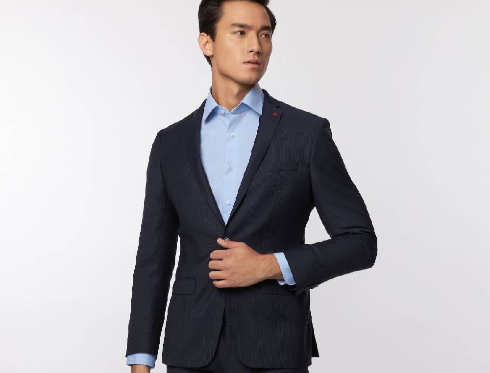 Roy Robson Abito roy robson blu micro disegno slim fit lana merlane idrorepellente Super sconto