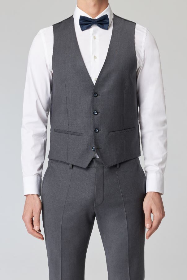 Roy Robson Abito in lana bi-stretch grigio medio roy robson con gilet 50% di sconto con spedizione gratuita