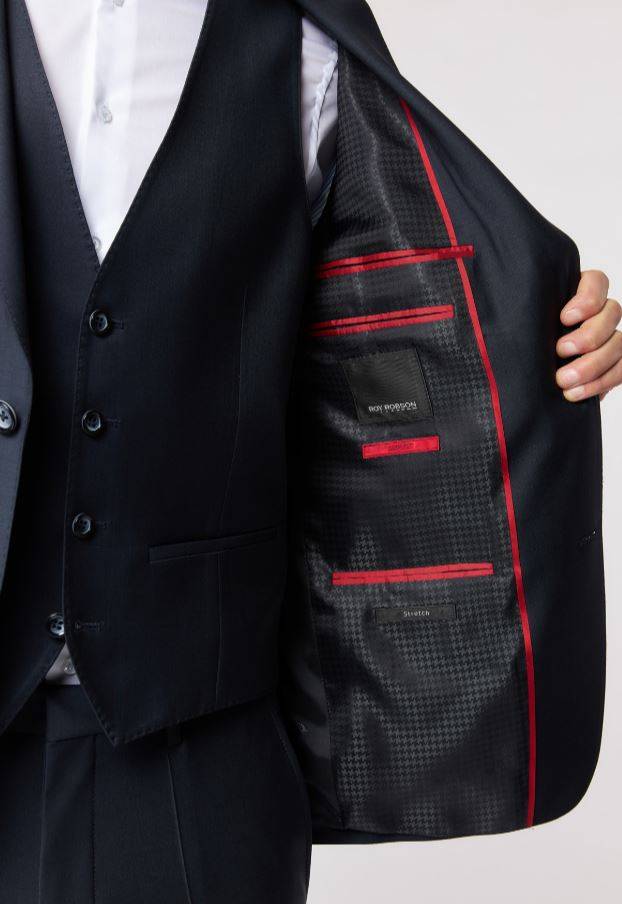 Roy Robson Abito in lana bi-stretch blu scuro roy robson con gilet Trasporto libero internazionale