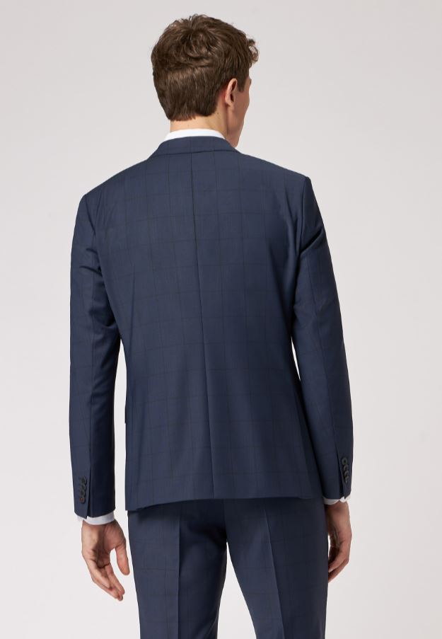 Roy Robson Abito slim fit roy robson blu a quadri lana stretch Officina