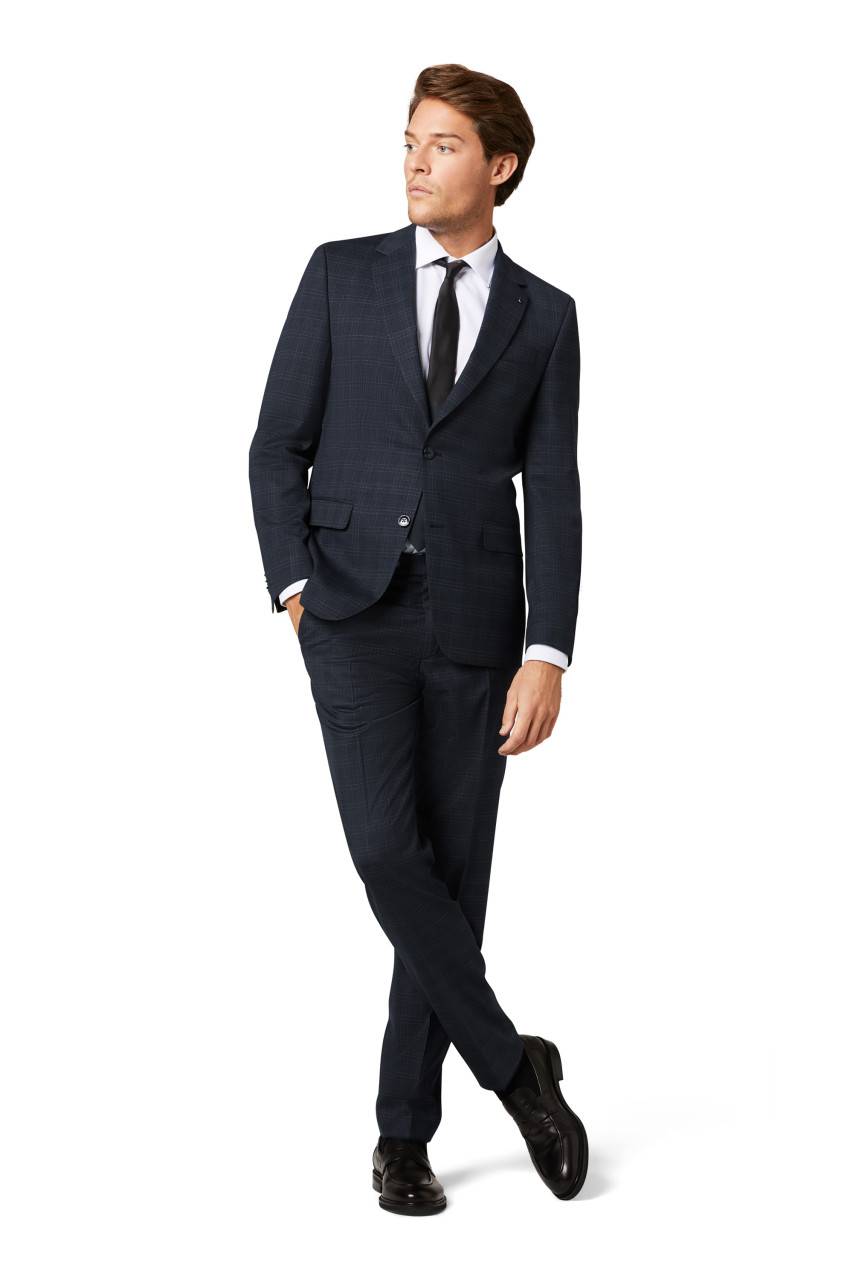 Digel Abito blu a quadri digel drop sei modern fit lana stretch Vendita