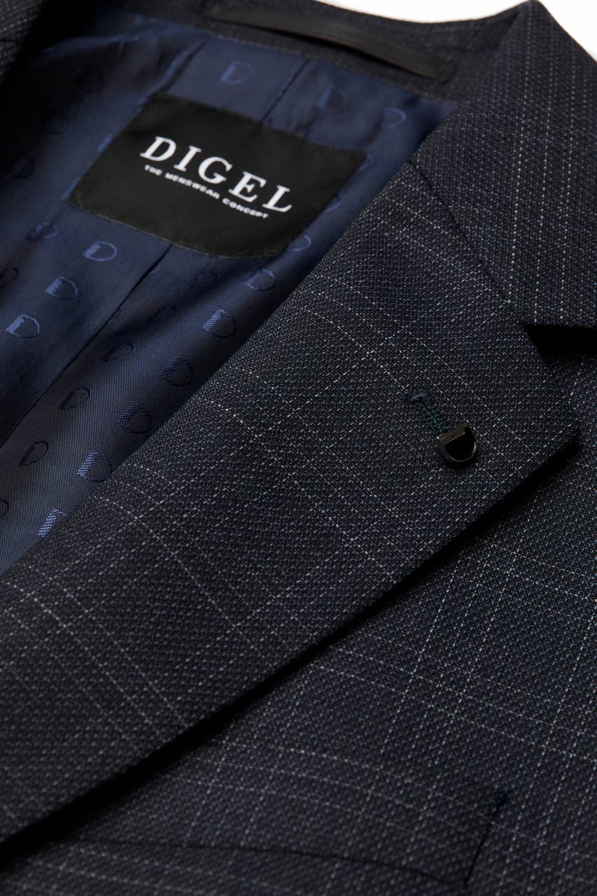 Digel Abito blu a quadri digel drop sei modern fit lana stretch Vendita