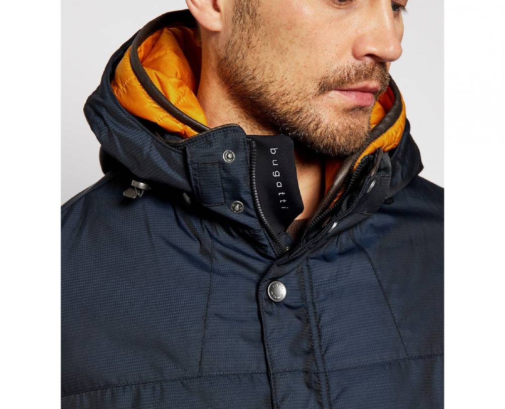 Bugatti Parka blu bugatti con cappuccio staccabile modern fit Negozi Online