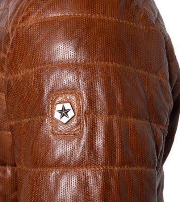 Milestone Giacca milestone cognac in pelle traforata con imbottitura settantacinque grammi Promozione Limitata