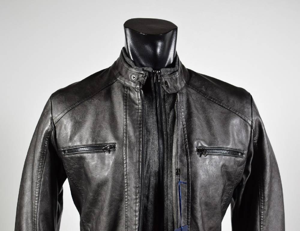 Adimari Giubbino corto a fondo dritto in eco pelle slim fit Economico