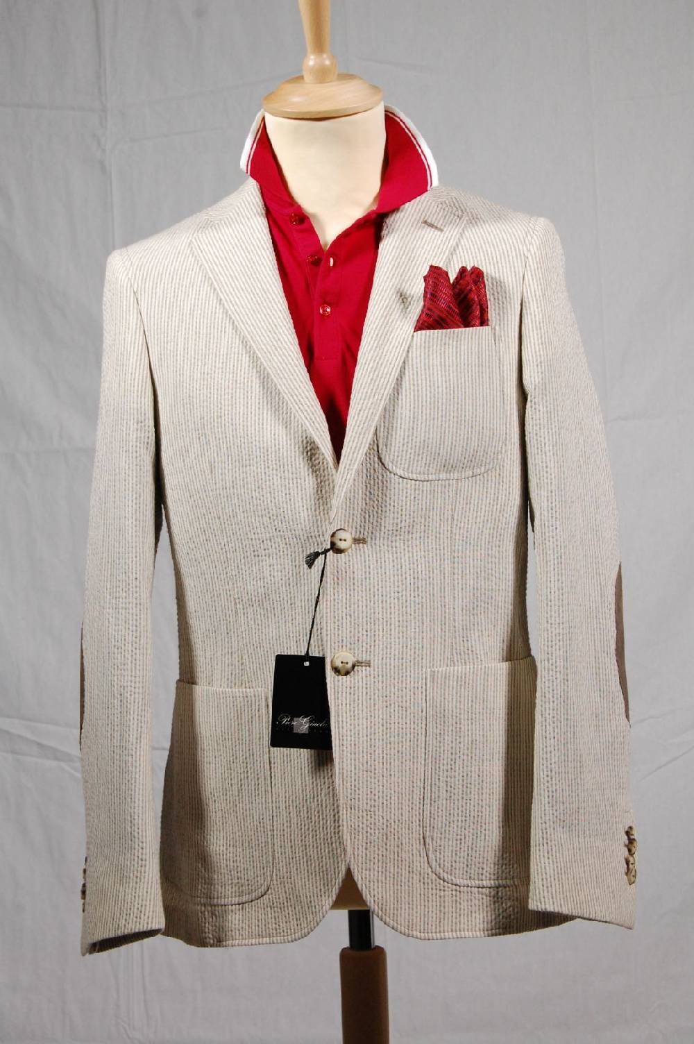 Piero Giachi Giacca in cotone Beige a righe Moda