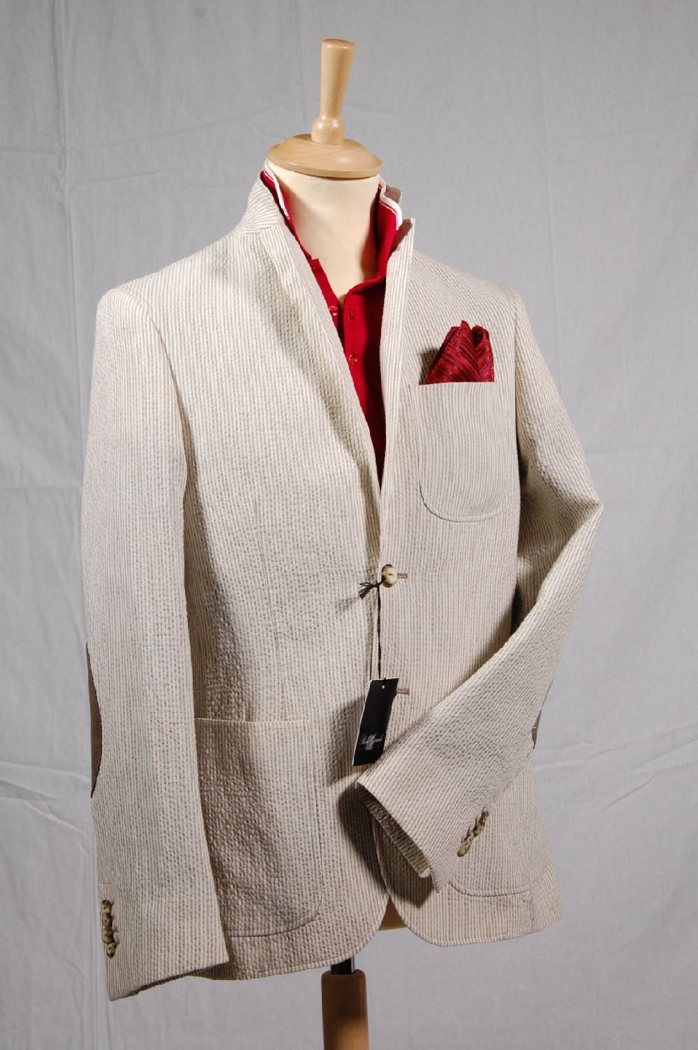 Piero Giachi Giacca in cotone Beige a righe Moda