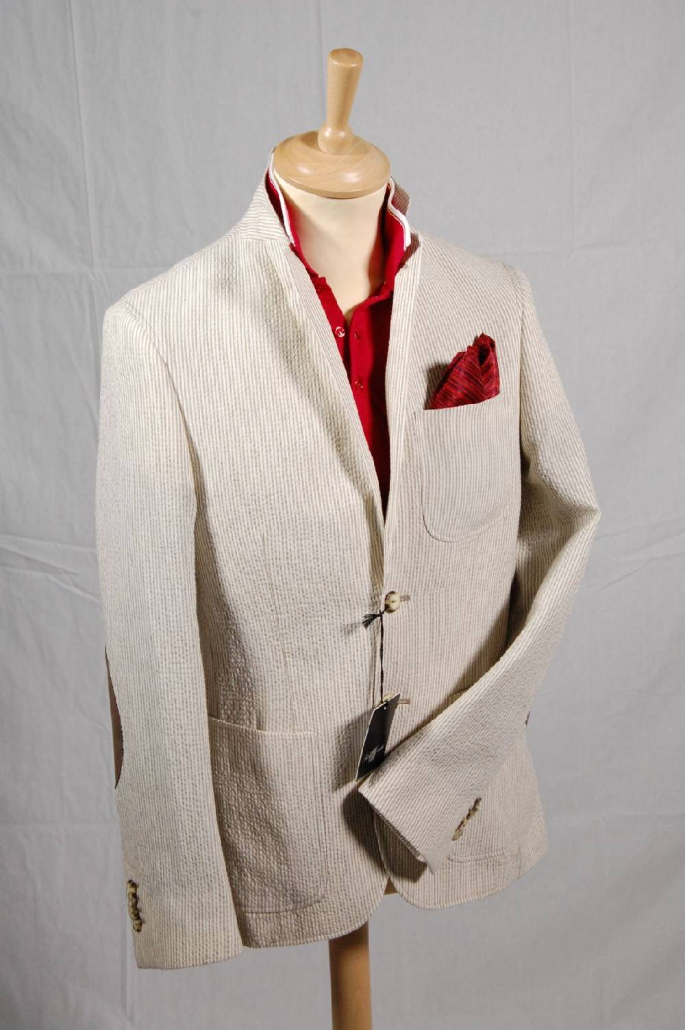 Piero Giachi Giacca in cotone Beige a righe Moda