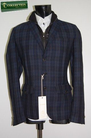 John Barritt Giacca lana slim fit con paravento John Barritt Grande vendita