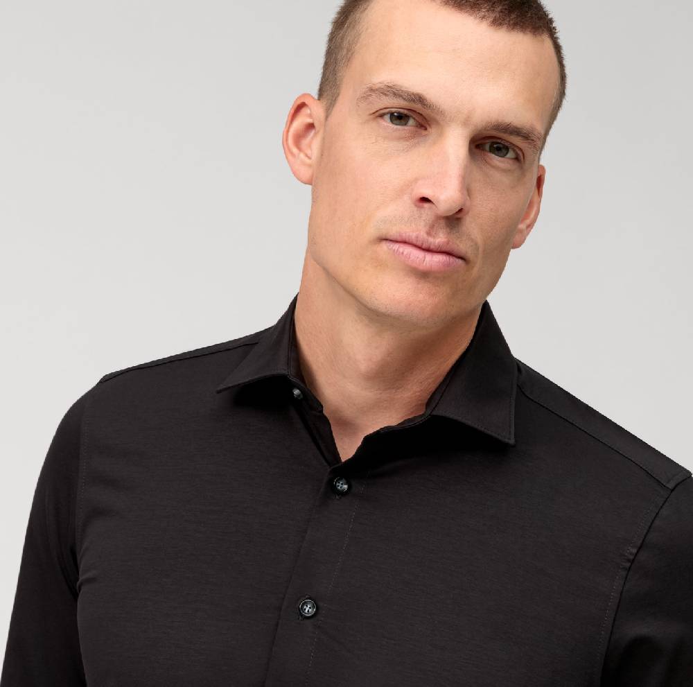 Olymp Camicia olymp nera in jersey super slim fit Lightning offer
