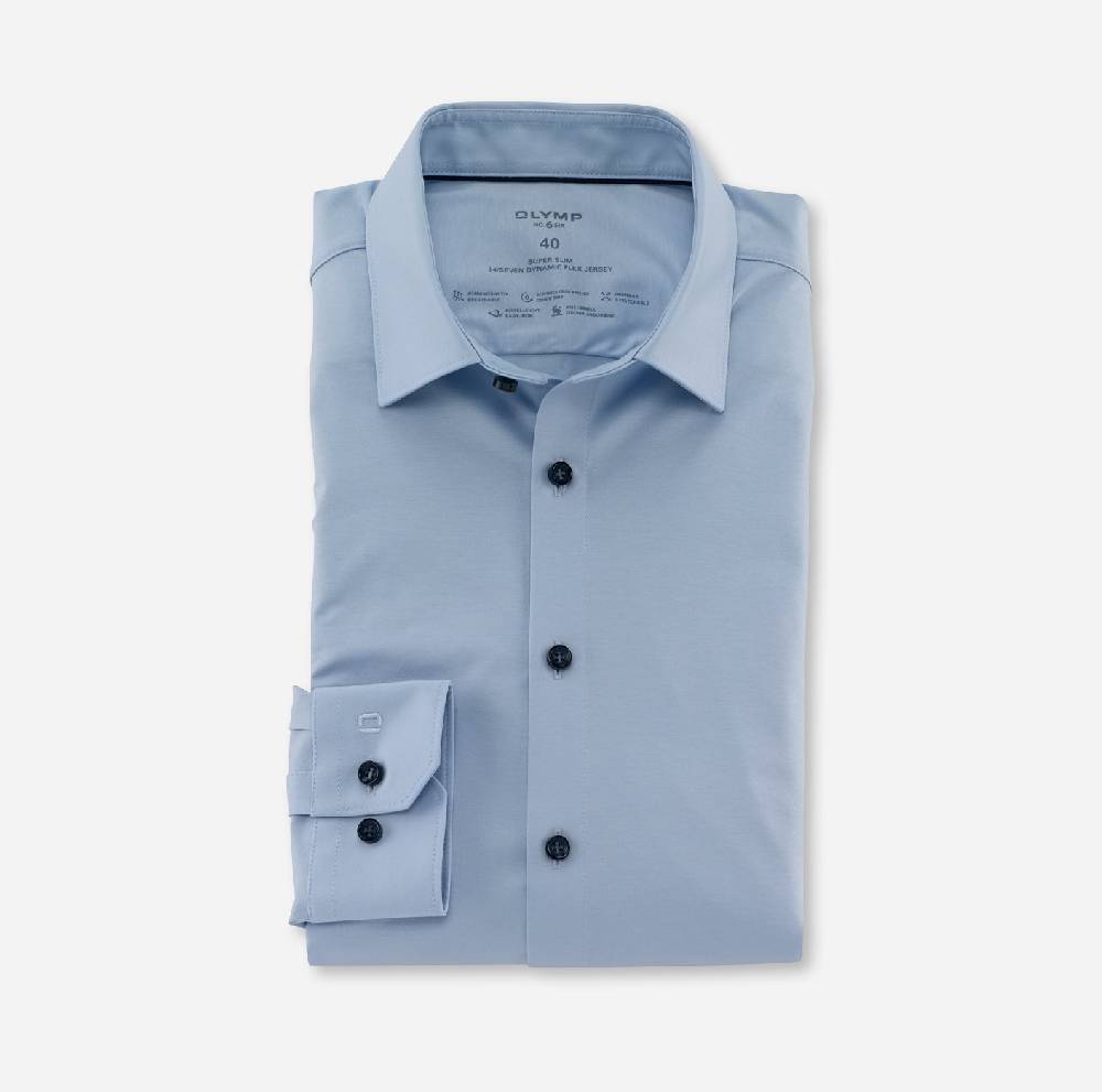 Olymp Camicia olymp celeste in jersey super slim fit Grandi sconti