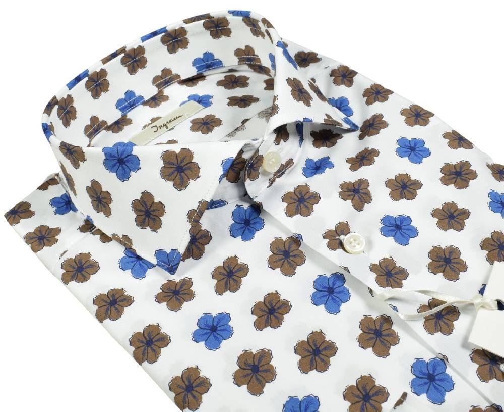 Ingram Camicia ingram fantasia floreale in puro cotone slim fit Nuovi prodotti