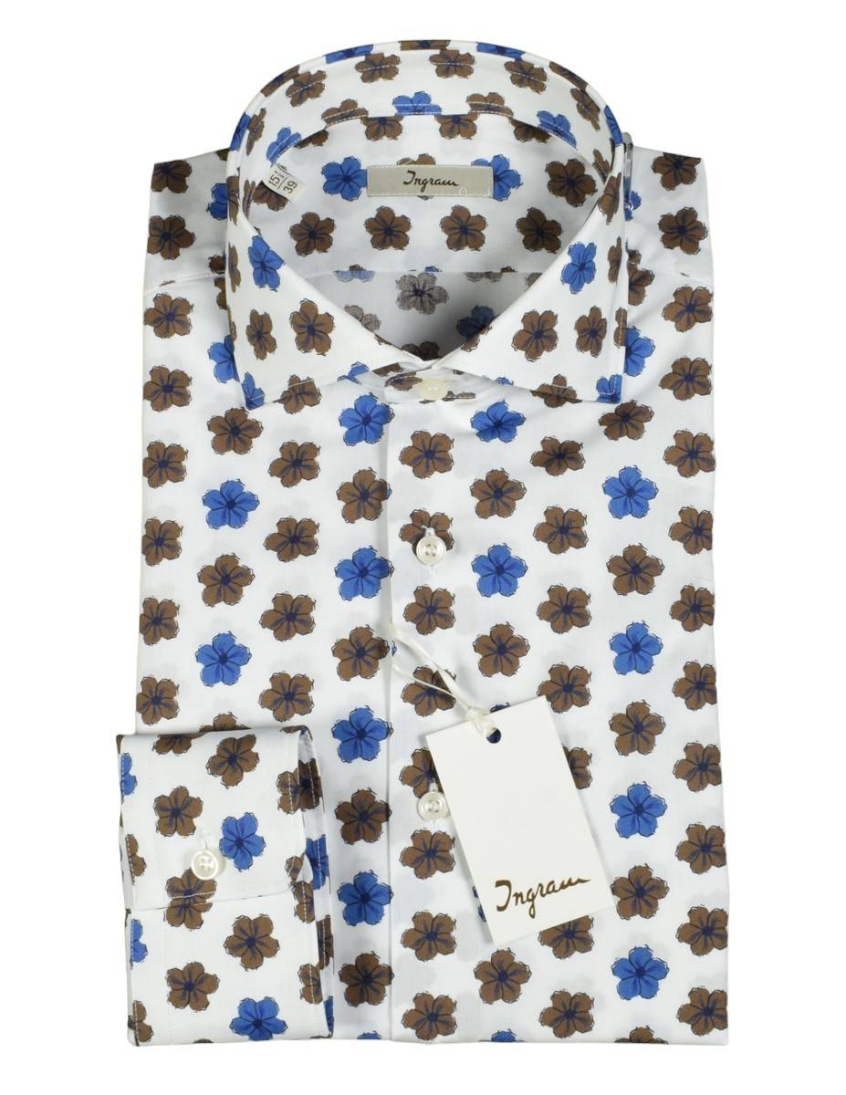 Ingram Camicia ingram fantasia floreale in puro cotone slim fit Nuovi prodotti