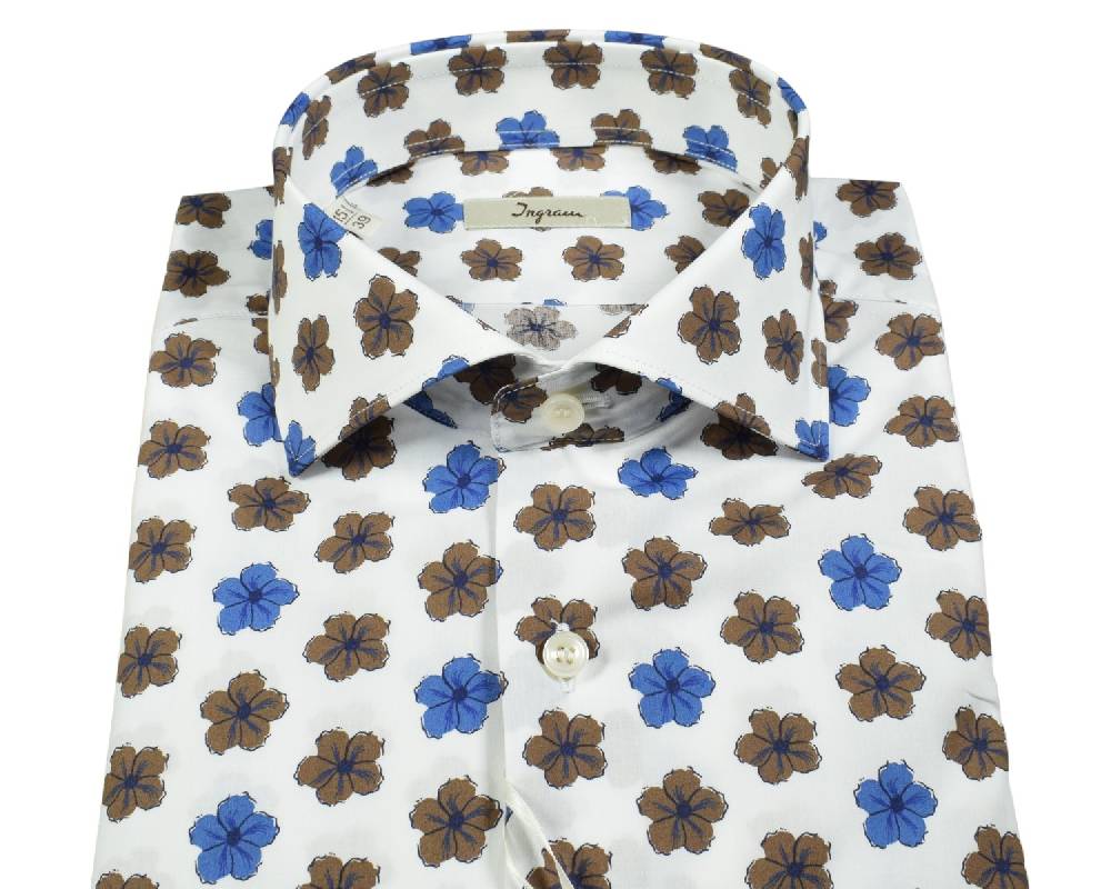 Ingram Camicia ingram fantasia floreale in puro cotone slim fit Nuovi prodotti