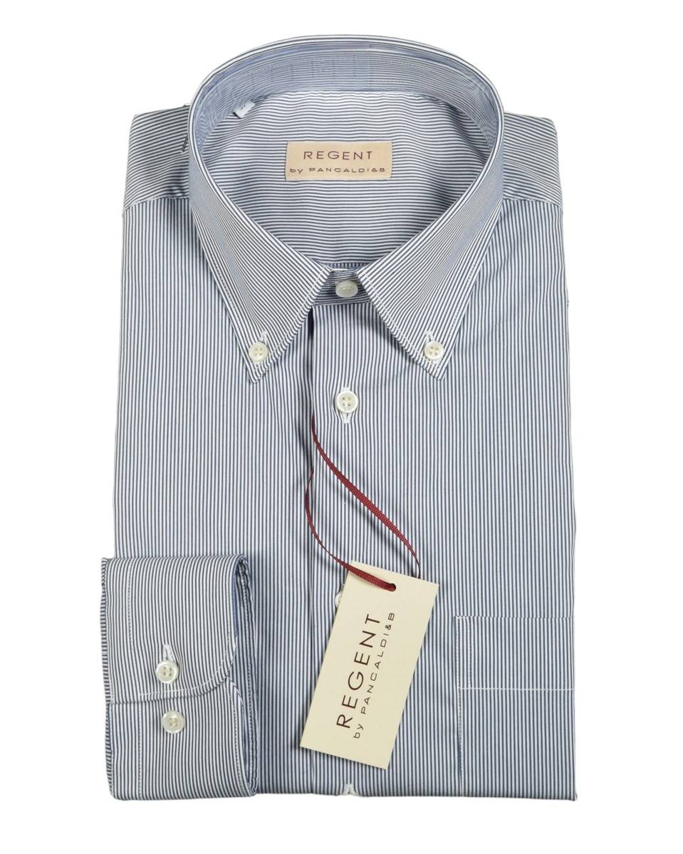 Regent by Pancaldi Camicia pancaldi a righe strette blu regular fit cotone stretch Comprane uno, ottenene uno gratis