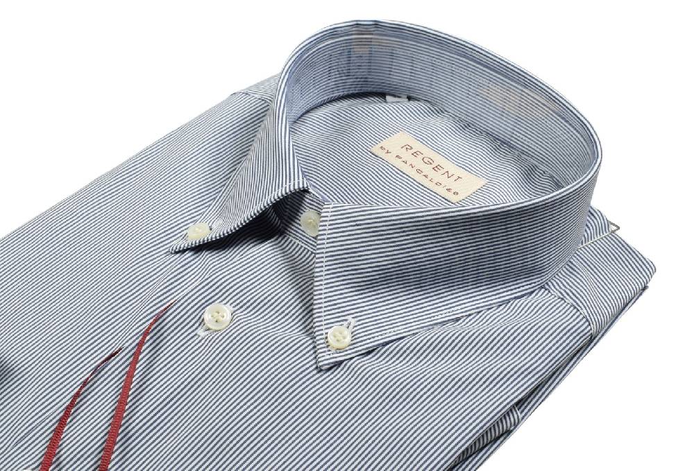 Regent by Pancaldi Camicia pancaldi a righe strette blu regular fit cotone stretch Comprane uno, ottenene uno gratis