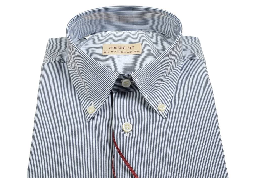 Regent by Pancaldi Camicia pancaldi a righe strette blu regular fit cotone stretch Comprane uno, ottenene uno gratis