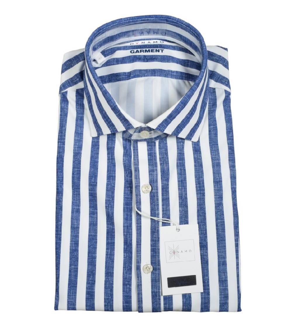 Ingram Camicia a righe blu ingram dynamo tessuto performante vestibilità slim fit Offerte speciali