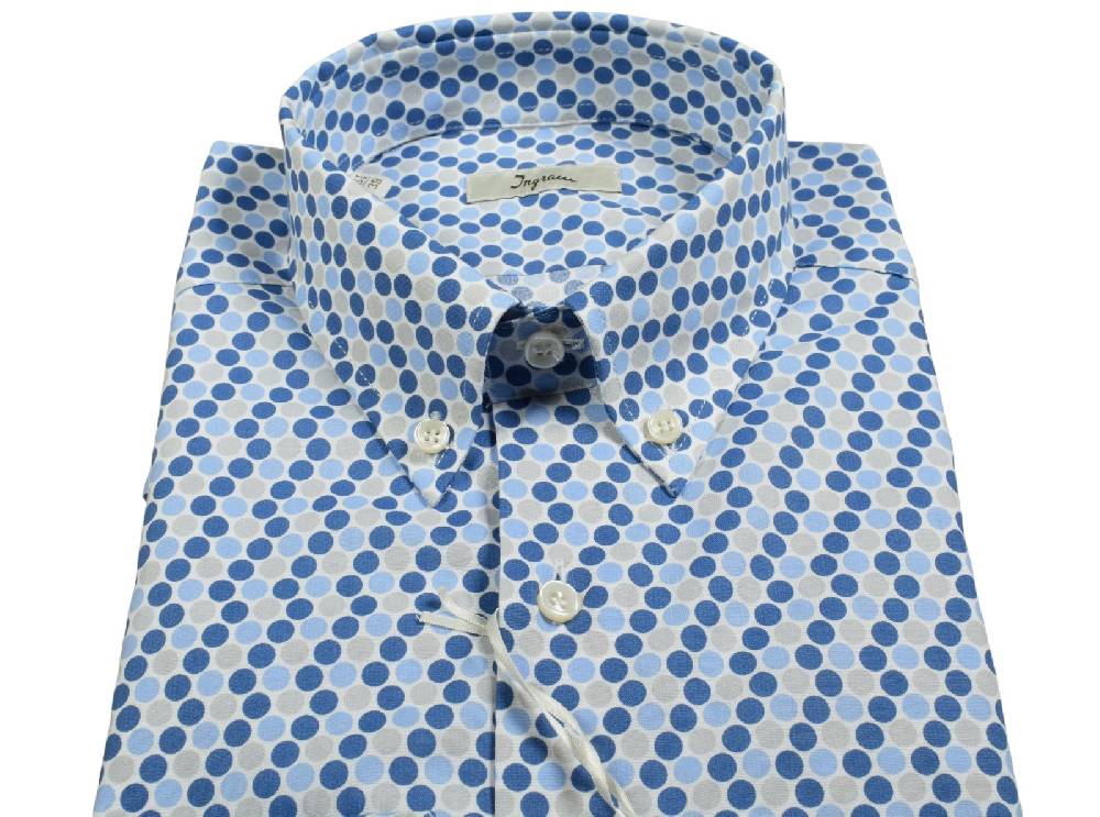 Ingram Camicia ingram button down fantasia geometrica cotone stretch Enormi risparmi