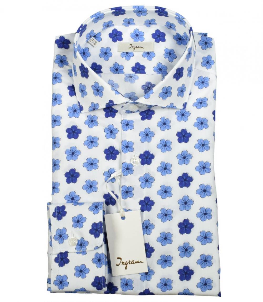 Ingram Camicia ingram slim fit fantasia floreale in puro cotone Sconti VIP