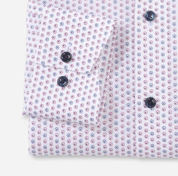Olymp Camicia olymp luxor rossa in cotone stampato facile stiro Super Saving Price