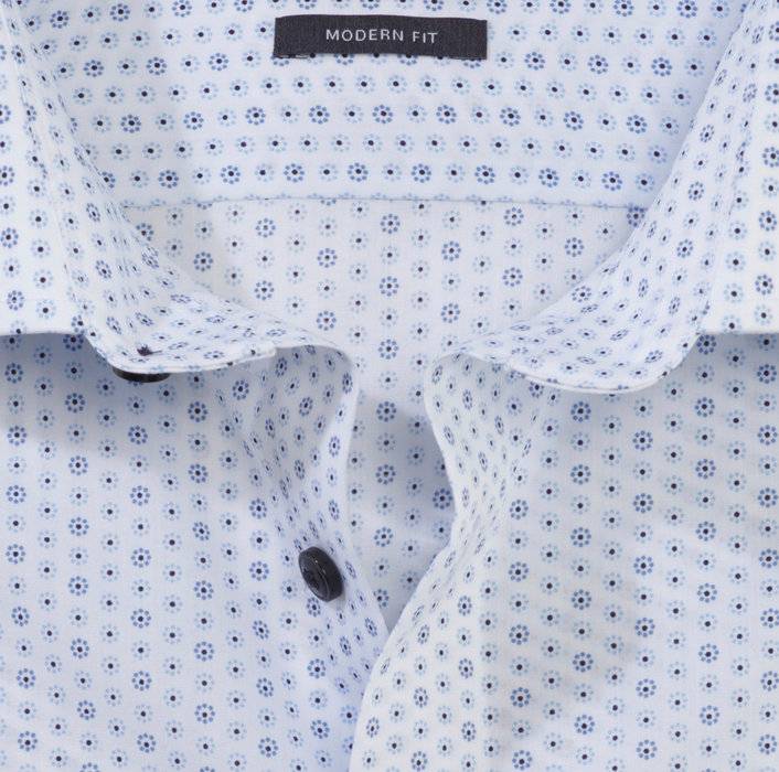 Olymp Camicia olymp luxor celeste in cotone stampato facile stiro Offerta settimanale