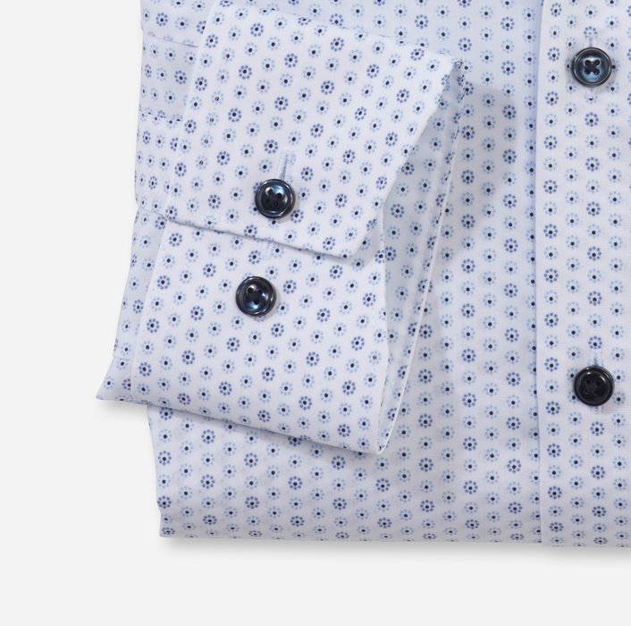 Olymp Camicia olymp luxor celeste in cotone stampato facile stiro Offerta settimanale