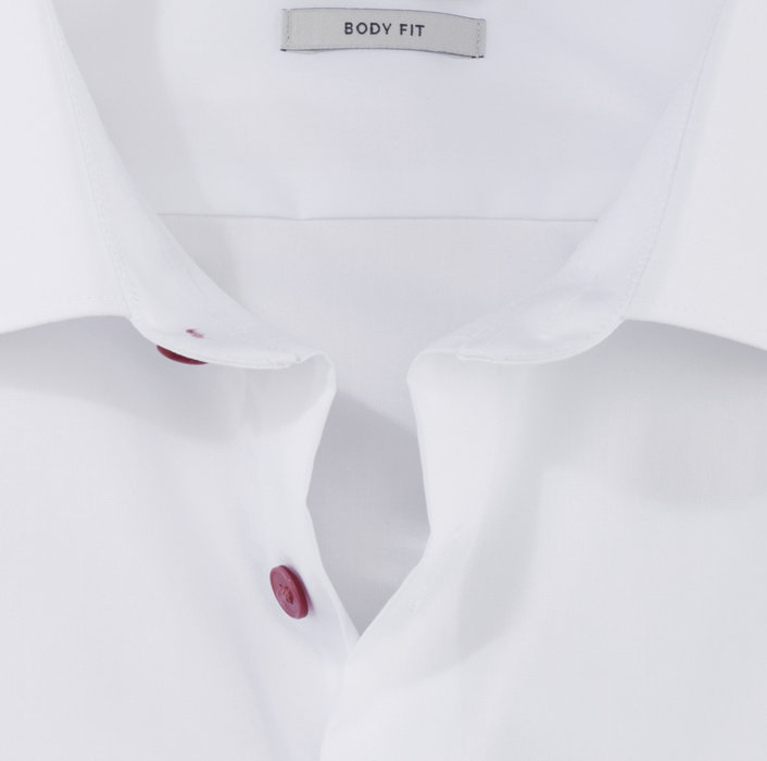 Olymp Camicia olymp bianca slim fit con bottoni malva Ritorno libero