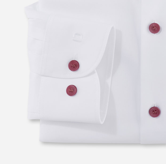 Olymp Camicia olymp bianca slim fit con bottoni malva Ritorno libero