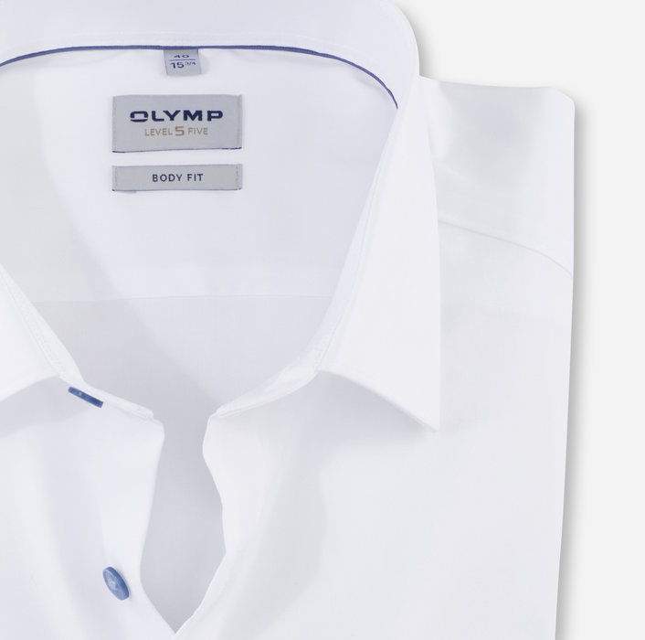 Olymp Camicia elegante bianca olymp slim fit con bottoni azzurro Ultimi tre giorni