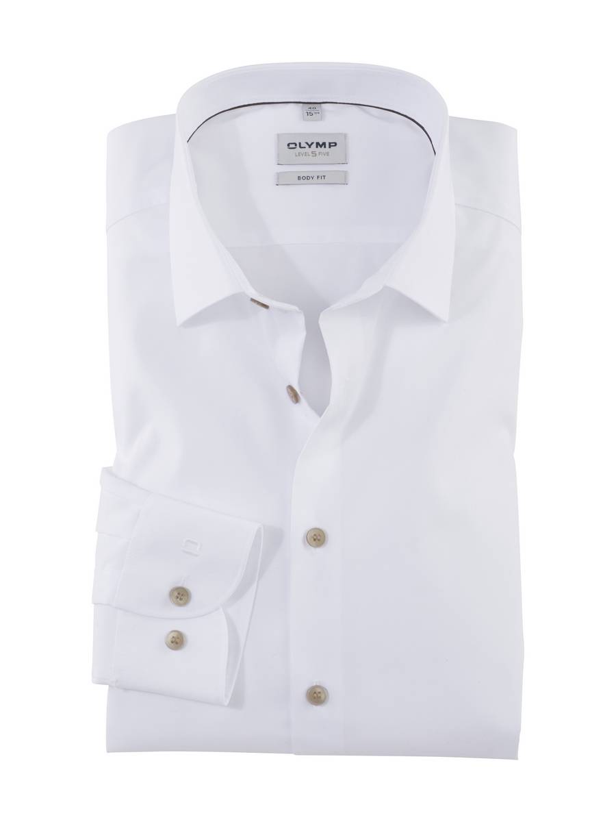 Olymp Camicia olymp bianca slim fit con bottoni beige