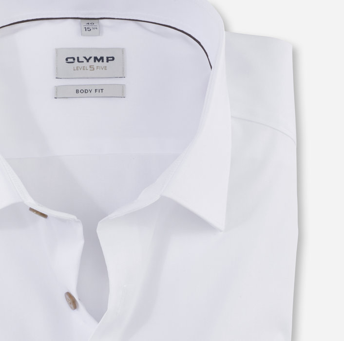 Olymp Camicia olymp bianca slim fit con bottoni beige ACQUISTA ORA