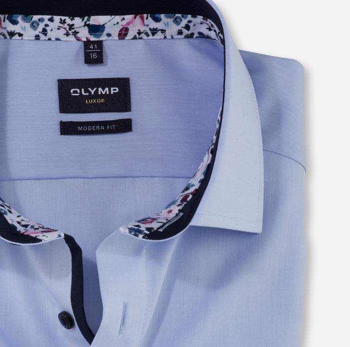 Olymp Camicia celeste olymp luxor puro cotone facile stiro Ultimo giorno