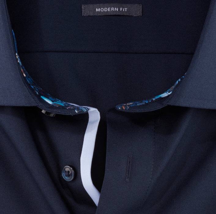 Olymp Camicia blu scuro olymp luxor puro cotone facile stiro Promozione temporanea