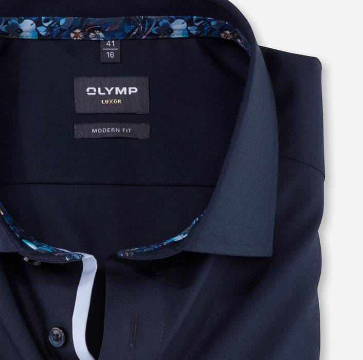 Olymp Camicia blu scuro olymp luxor puro cotone facile stiro Promozione temporanea