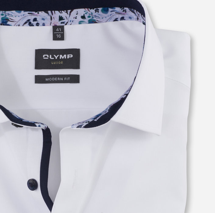 Olymp Camicia bianca olymp luxor puro cotone facile stiro Fino al 50% di sconto